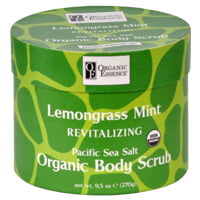 Organic Essence Lemongrass Mint certified organic body scrub eco jar USDA certified organic